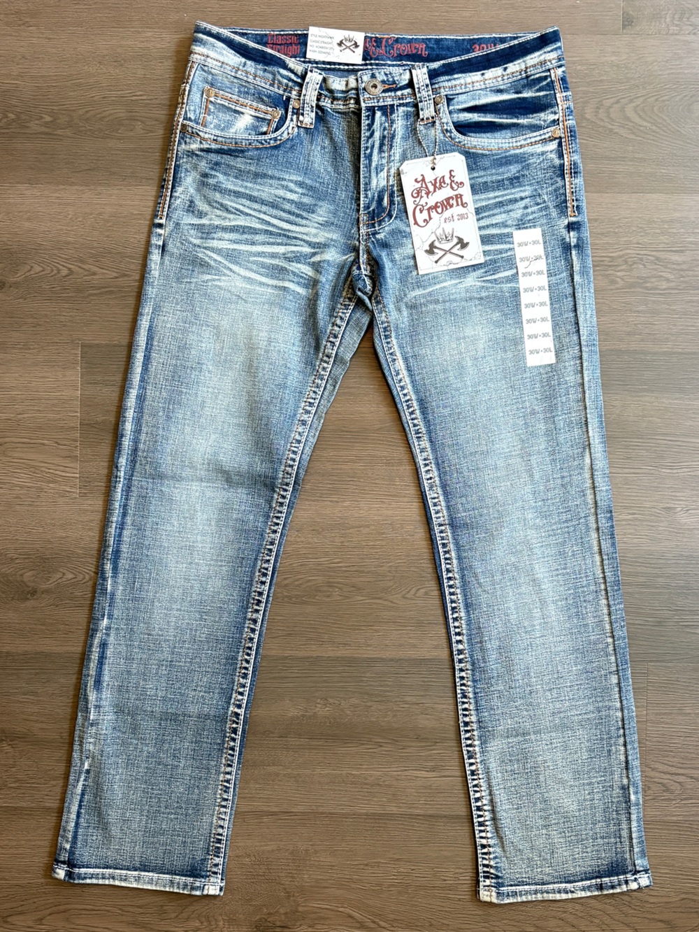 Axe & Crown Light Blue Washed Slim Straight Jeans